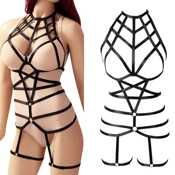 Full Body Harness Bra Women Sexy Top Cage Lingerie Set Strappy Garter Belt Punk Gothic Bralette Elastic Plus Size Festival Rave
Full Body Harness Bra Women Sexy Top Cage Lingerie Set Strappy Garter Belt Punk Gothic Bralette Elastic Plus Size Festival Rave