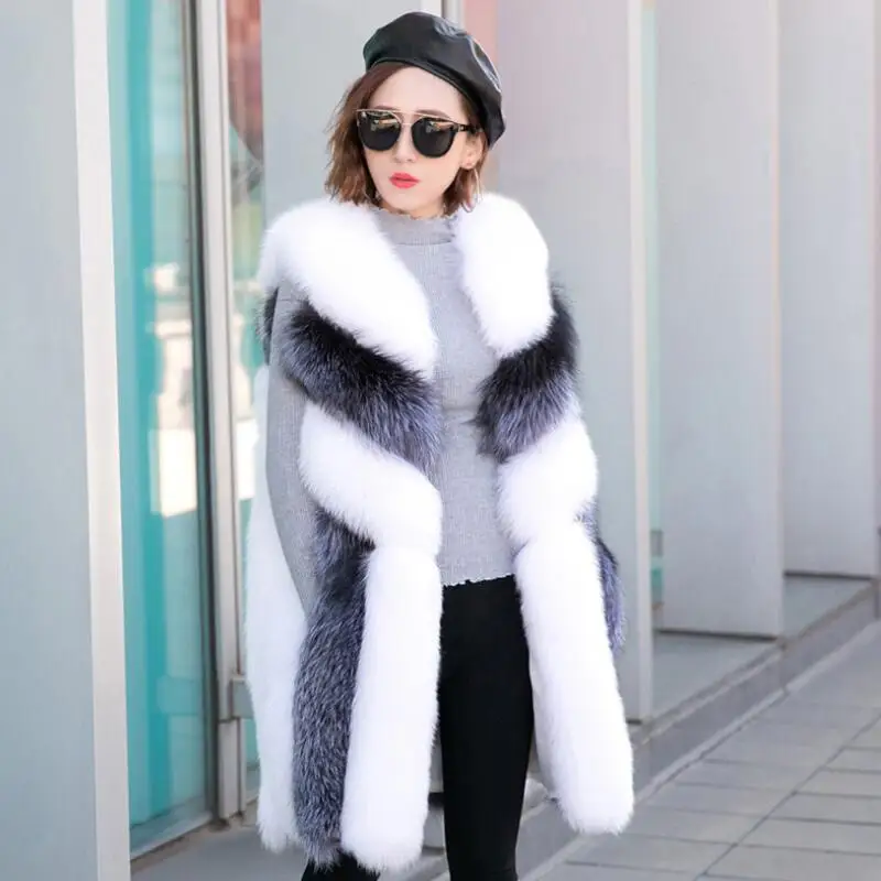 MSAISS 2018 New fur vest fox fur coat hooded vest vertical stripe medium-long vest large size women faux fur vest coat
MSAISS 2018 New fur vest fox fur coat hooded vest vertical stripe medium-long vest large size women faux fur vest coat