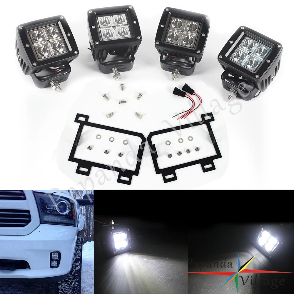 4PCS Papanda Spot Beam LED Fog Light Pod Kit with Mounting Brackets for 2013-2018 Dodge RAM 1500 with Vertical Halogen Fog Lamps
4PCS Papanda Spot Beam LED Fog Light Pod Kit with Mounting Brackets for 2013-2018 Dodge RAM 1500 with Vertical Halogen Fog Lamps