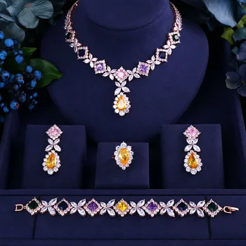 jankelly Rose Gold-color Brilliant Cubic Zirconia Wedding bridal Jewelry Sets For Women Multi 4 pcs Earring Necklace Set
jankelly Rose Gold-color Brilliant Cubic Zirconia Wedding bridal Jewelry Sets For Women Multi 4 pcs Earring Necklace Set