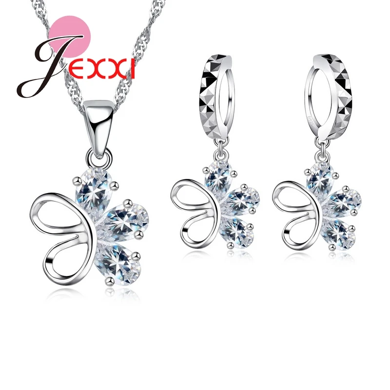 Personality Asymmetry Crystal CZ Crystal Flower Butterfly Necklace Earrings Sets Bijoux Wedding Dress Accessories Jewelry
Personality Asymmetry Crystal CZ Crystal Flower Butterfly Necklace Earrings Sets Bijoux Wedding Dress Accessories Jewelry