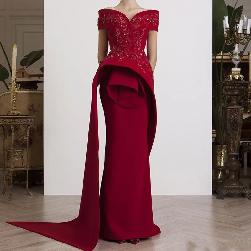 Burgundy Muslim Evening Dresses 2019 Mermaid Off Shoulder Lace Beaded Islamic Dubai Saudi Arabic Long Formal Evening Gown Prom
Burgundy Muslim Evening Dresses 2019 Mermaid Off Shoulder Lace Beaded Islamic Dubai Saudi Arabic Long Formal Evening Gown Prom