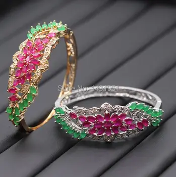 Gorgeous Hollow out Charm Gold Color Red Green Zircon Bracelet Bangle For Women Wholesale
Gorgeous Hollow out Charm Gold Color Red Green Zircon Bracelet Bangle For Women Wholesale