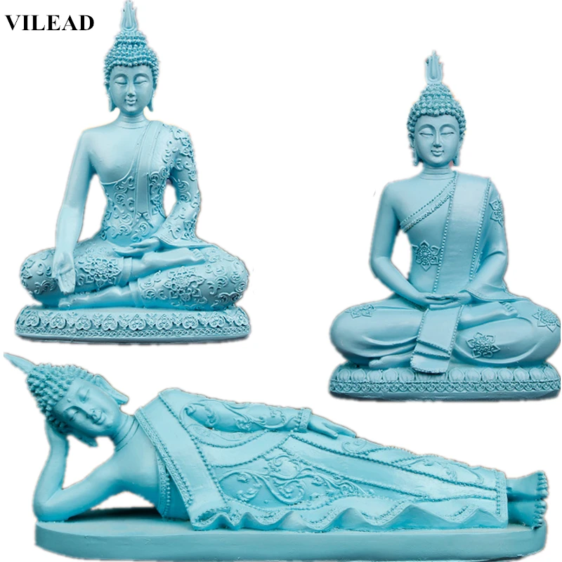 VILEAD Blue Resin Buddha Statue Thailand Buddha Figurines Miniatures Hindu Buddhism Sculpture India Fengshui Vintage Home Decor
VILEAD Blue Resin Buddha Statue Thailand Buddha Figurines Miniatures Hindu Buddhism Sculpture India Fengshui Vintage Home Decor