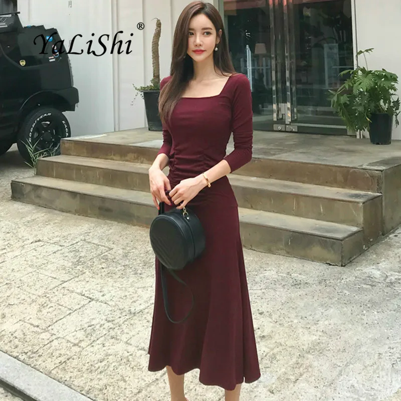 Autumn Solid Plus Size A-line Dress 2018 Women Burgundy Long Sleeve Square Collar Vintage Knitting Dress Elegant Party Dresses
Autumn Solid Plus Size A-line Dress 2018 Women Burgundy Long Sleeve Square Collar Vintage Knitting Dress Elegant Party Dresses