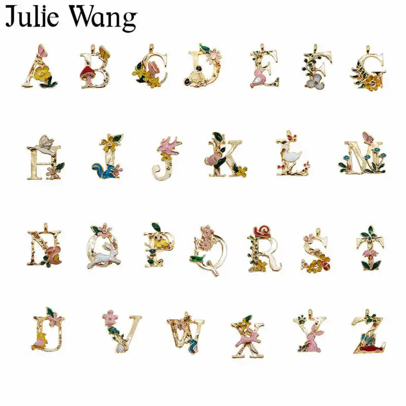 Julie Wang 6PCS A-Z 26 Initial Enamel Alphabet Letter Charms Gold Tone Necklace Pendant Earrings Jewelry Making Accessory
Julie Wang 6PCS A-Z 26 Initial Enamel Alphabet Letter Charms Gold Tone Necklace Pendant Earrings Jewelry Making Accessory