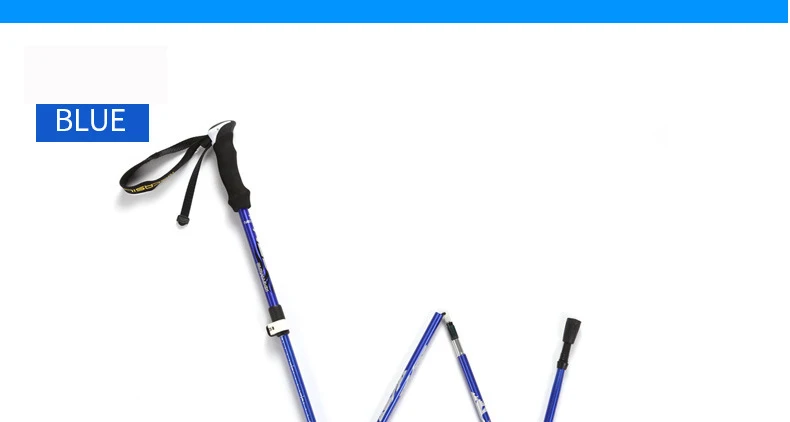 Aluminum alloy five section telescopic folding ultra short ultra light lock mountaineering staff Walking Stick Alpenstock Aluminum alloy five section telescopic folding ultra short ultra light lock mountaineering staff Walking Stick Alpenstock