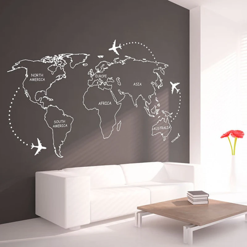 YOYOYU 40 colors Vinyl wall stickers muraux Word Map Outlines Removeable Wall Decal Bedroom Living room Wall Decor ZX179
YOYOYU 40 colors Vinyl wall stickers muraux Word Map Outlines Removeable Wall Decal Bedroom Living room Wall Decor ZX179