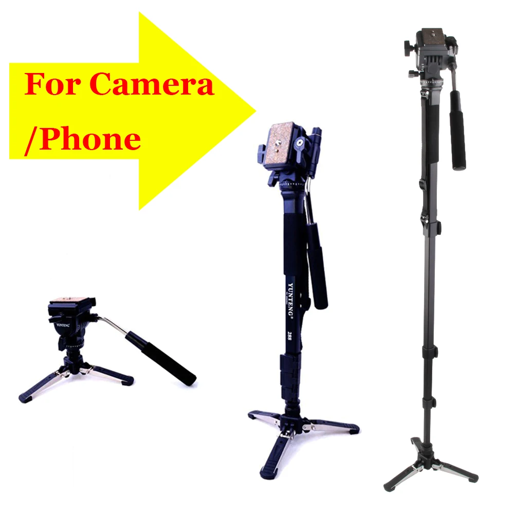 Camera Tripod YUNTENG 288 VCT-288 Professional Tripod Monpod Photography Tripod Head With Unipod Holder for DSLR Camera Phone
Camera Tripod YUNTENG 288 VCT-288 Professional Tripod Monpod Photography Tripod Head With Unipod Holder for DSLR Camera Phone