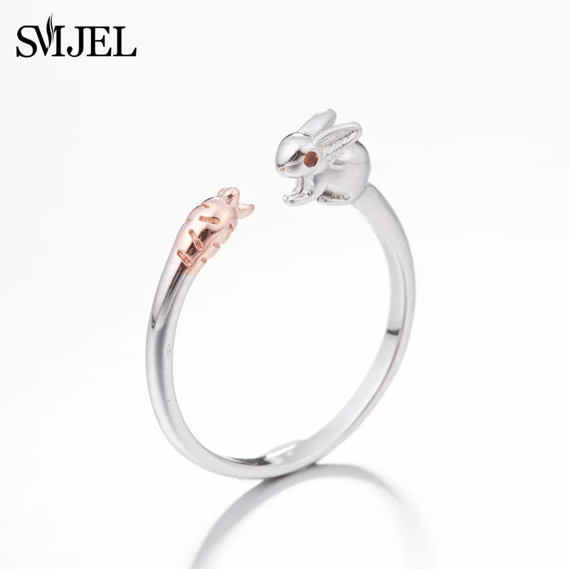SMJEL New Silver 925 Jewelry Cute Rabbit Carrot Cuff Rings for Women Children Kids Finger Animal Jewelry Wedding Gift SYJZ176
SMJEL New Silver 925 Jewelry Cute Rabbit Carrot Cuff Rings for Women Children Kids Finger Animal Jewelry Wedding Gift SYJZ176