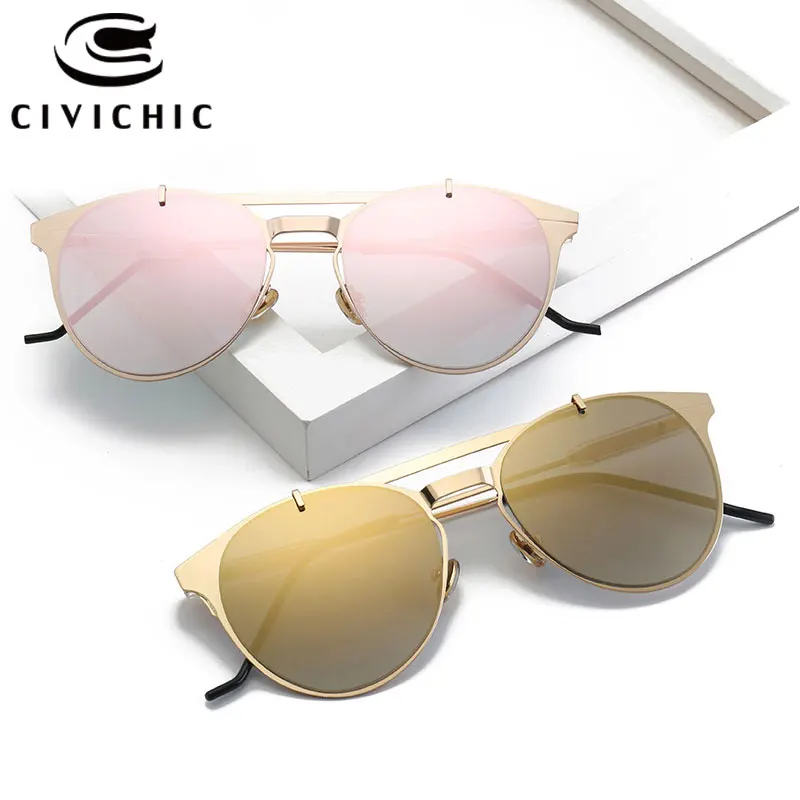 

CIVICHIC Fashion Women Sunglasses Brand Designer Oculos De Sol UV400 Cats Eyes Mirror Glasses Hipster Lunettes Soleil Femme E380