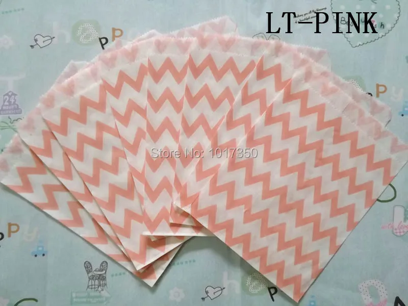 Party Favor Bags chevron color light pink