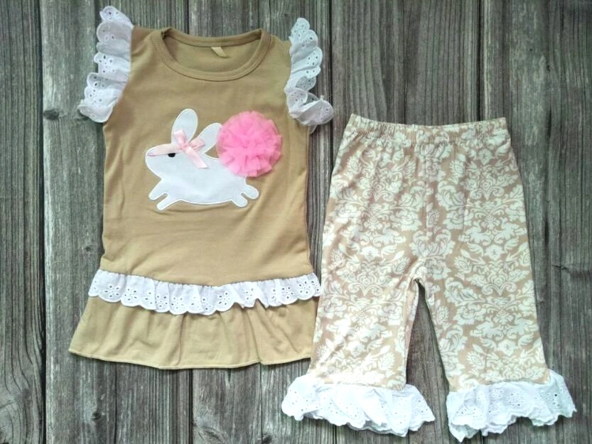 2019 cute rabbit outfits baby girls flying sleeve lace t shirts+ruffle pants 2 pcs sets kids boutique children's clothing gxj
2019 cute rabbit outfits baby girls flying sleeve lace t shirts+ruffle pants 2 pcs sets kids boutique children's clothing gxj