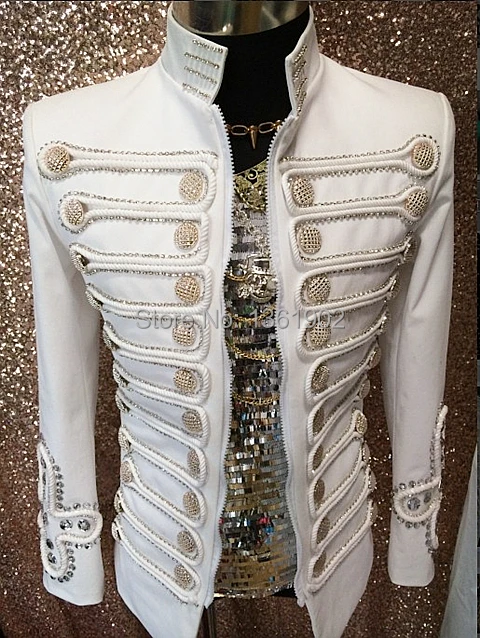 Men Plus size white buttons performance blazer outerwear ds dj singer dancer coat jazz slim jacket stage costume male clothing
Men Plus size white buttons performance blazer outerwear ds dj singer dancer coat jazz slim jacket stage costume male clothing