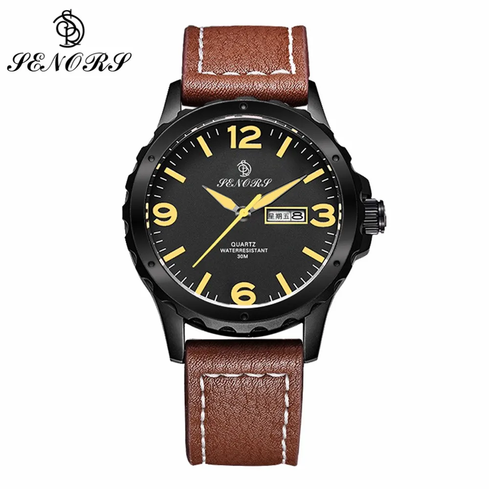 SENORS Big Face Dial Men Watch Quartz Movement Leather Band Male Clock Military Wristwatches Waterproof Auto Date Display SN003
SENORS Big Face Dial Men Watch Quartz Movement Leather Band Male Clock Military Wristwatches Waterproof Auto Date Display SN003