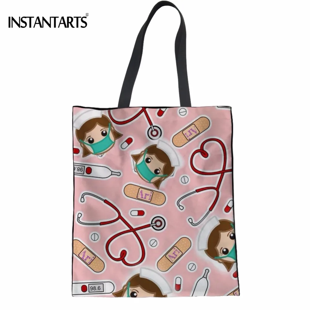 INSTANTARTS Cute Cartoon Nurse 3D Printing Students Cloth Tote Bags Fashion Cotton Shopping Bags Casual Large Reusable Eco Bags
INSTANTARTS Cute Cartoon Nurse 3D Printing Students Cloth Tote Bags Fashion Cotton Shopping Bags Casual Large Reusable Eco Bags