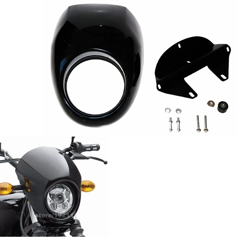 Black Headlight Plastic Front Visor Fairing Cool Mask Bezel For Harley 883 XL1200 Dyna Sportster FX Motorcycle Accessories
Black Headlight Plastic Front Visor Fairing Cool Mask Bezel For Harley 883 XL1200 Dyna Sportster FX Motorcycle Accessories