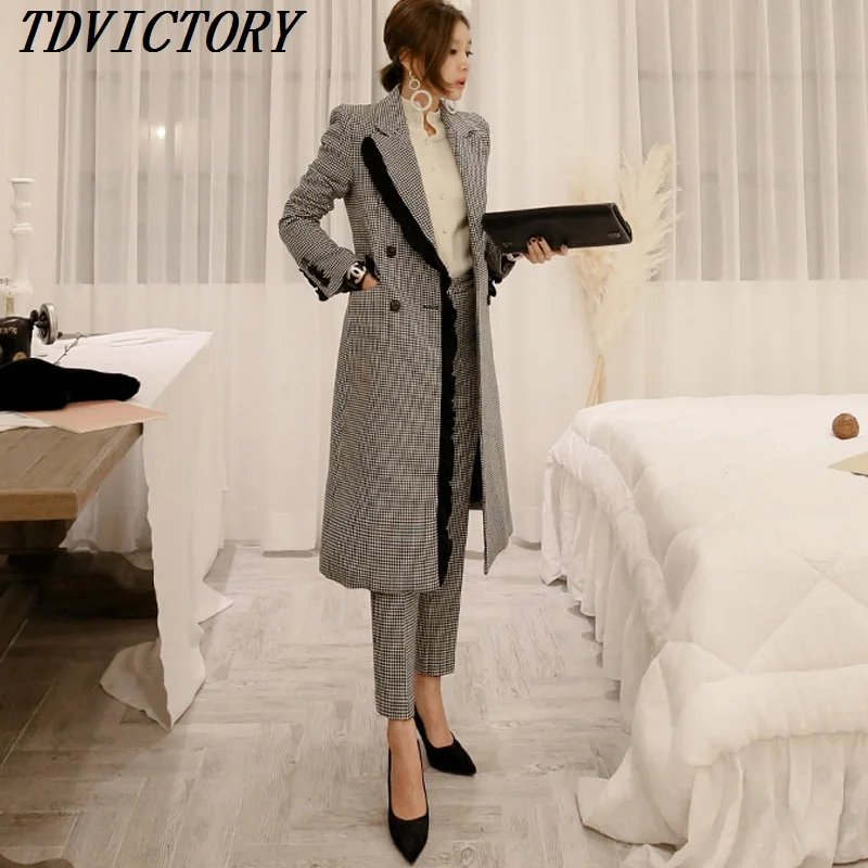 Elegant 2019 Fall Winter Thick Plaid Women Double Breasted Long Woollen Coat & Pencil Pant Suits Fashion Female Two Piece Set
Elegant 2019 Fall Winter Thick Plaid Women Double Breasted Long Woollen Coat & Pencil Pant Suits Fashion Female Two Piece Set