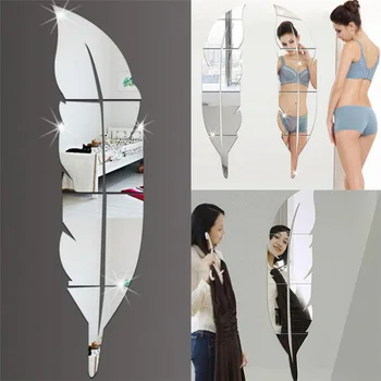 1 Set Silver Removable Feather Design 3D Dressing Mirror with Strong Sticker Home Decoration Living Room DIY Wall Sticker
1 Set Silver Removable Feather Design 3D Dressing Mirror with Strong Sticker Home Decoration Living Room DIY Wall Sticker