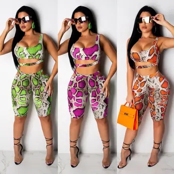 Women Sexy snake print two piece set strapcrop top Crop Tank Top and Leggings high waist shorts casual 2019 Summer fitness
Women Sexy snake print two piece set strapcrop top Crop Tank Top and Leggings high waist shorts casual 2019 Summer fitness