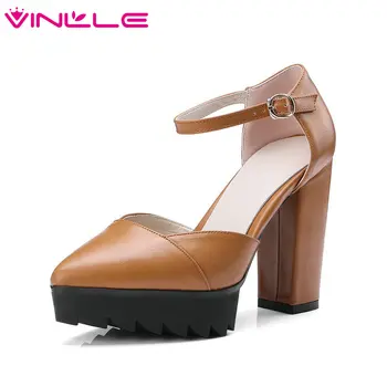 VINLLE 2020 Summer Women Pumps Pointed Toe Square High Heel Ankle Strap Genuine Leather Black Ladies Wedding Shoes Size 34-42
VINLLE 2020 Summer Women Pumps Pointed Toe Square High Heel Ankle Strap Genuine Leather Black Ladies Wedding Shoes Size 34-42