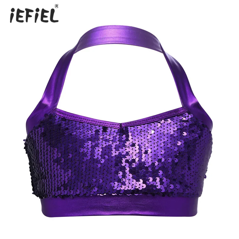 Kids Girls Fashionable Bra Top Glittery Halter Sequins Bra Tops Crop Top Camisoles for Ballet Dance Stage Performance SZ 6-14
Kids Girls Fashionable Bra Top Glittery Halter Sequins Bra Tops Crop Top Camisoles for Ballet Dance Stage Performance SZ 6-14