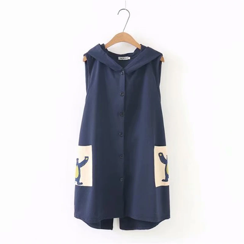 2019 Spring Long Hooded Vest Women Fashion Print Single Breasted Sleeveless Jacket Ladies vest Plus size Loose Women Waistcoat
2019 Spring Long Hooded Vest Women Fashion Print Single Breasted Sleeveless Jacket Ladies vest Plus size Loose Women Waistcoat