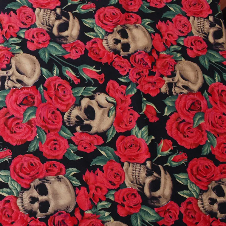 Top fasion ! 1 Pieces/lot 50*140cm Mixed Rose Skull Series healthy Cotton Fabric bedding sewing DIY Cloth D30
Top fasion ! 1 Pieces/lot 50*140cm Mixed Rose Skull Series healthy Cotton Fabric bedding sewing DIY Cloth D30