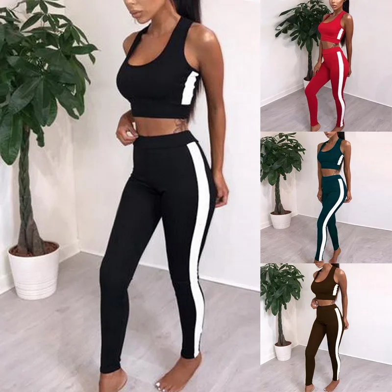 Vertvie Women summer Tracksuits Yoga Suit Set Striped Patchwork track Set Sport Suit Fitness gym clothing ropa deportiva mujer
Vertvie Women summer Tracksuits Yoga Suit Set Striped Patchwork track Set Sport Suit Fitness gym clothing ropa deportiva mujer