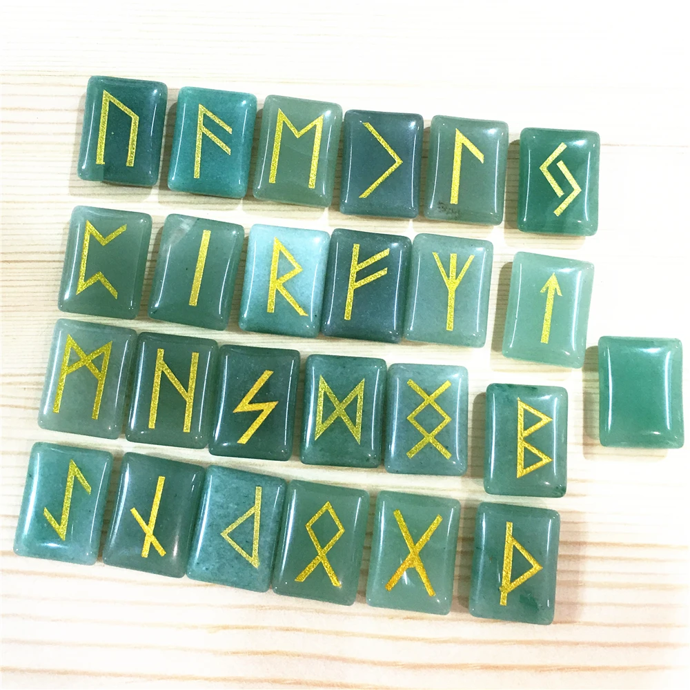 Hot! Meet 25pcs Natural Green Aventurine Crystal Stone Viking Runes Amulet Set Reiki Healing Crystals Divination Tumbled Stones
Hot! Meet 25pcs Natural Green Aventurine Crystal Stone Viking Runes Amulet Set Reiki Healing Crystals Divination Tumbled Stones
