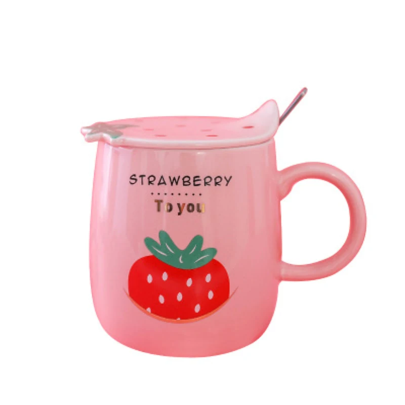 420ml Pink Strawberry Ceramic Mug Cute With Lid Spoon Eco-friendly Coffee Mug Milk Cup Home Office Gifts For Girls
420ml Pink Strawberry Ceramic Mug Cute With Lid Spoon Eco-friendly Coffee Mug Milk Cup Home Office Gifts For Girls