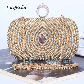 Luxecho Golden Crystal Evening Bags Ladies Shoulderbag Chains Single Day Clucthes Party handbags
Luxecho Golden Crystal Evening Bags Ladies Shoulderbag Chains Single Day Clucthes Party handbags