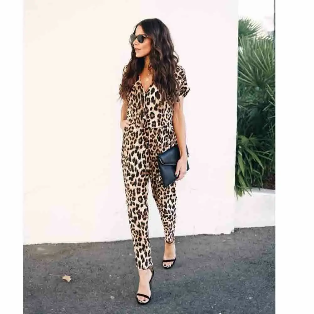 Boho Womens Leopard Pocketed Playsuit Ladies Summer Jumpsuit Short Sleeve Leopard Print V Neck Holiday Trousers Women Jumpsuits
Boho Womens Leopard Pocketed Playsuit Ladies Summer Jumpsuit Short Sleeve Leopard Print V Neck Holiday Trousers Women Jumpsuits