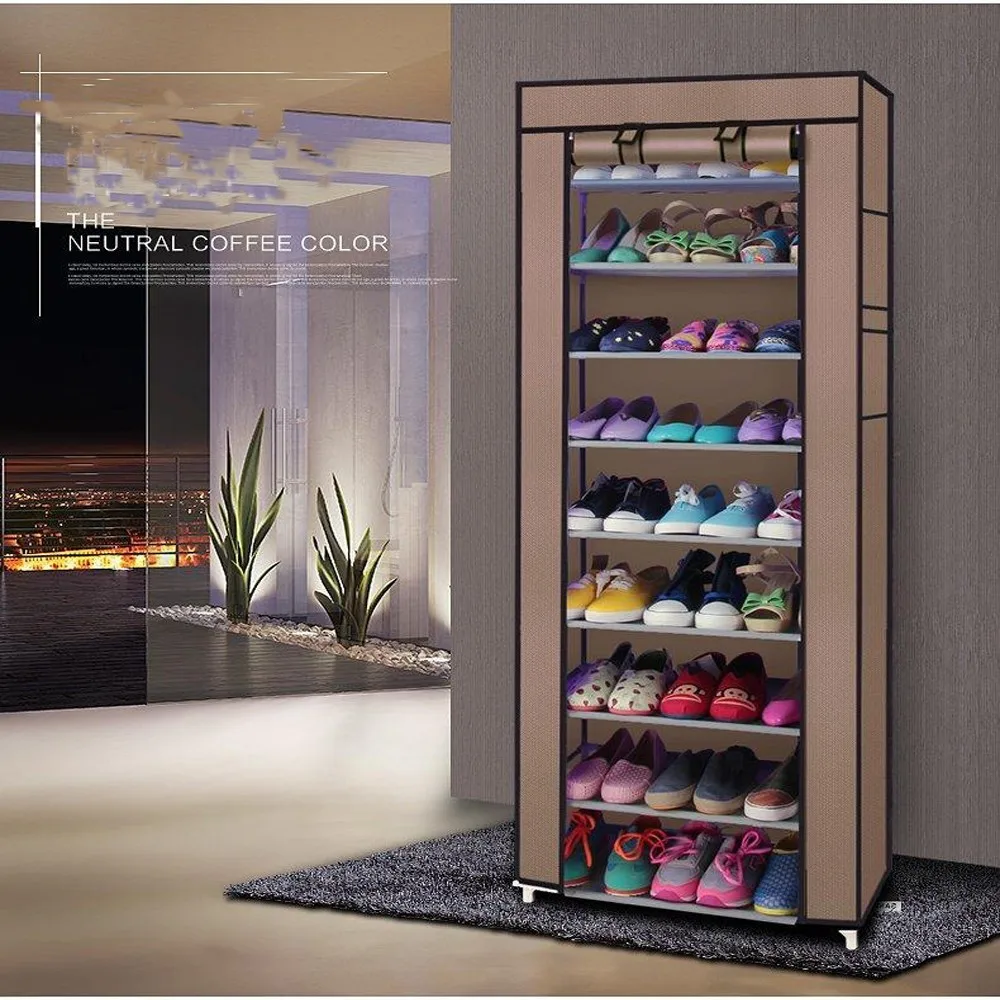 9 Layers Shoe Rack with Dustproof Cover Non-woven Fabric Steel Tube Durable Shoes Cabinet Moisture Proof Shoes Rack
9 Layers Shoe Rack with Dustproof Cover Non-woven Fabric Steel Tube Durable Shoes Cabinet Moisture Proof Shoes Rack