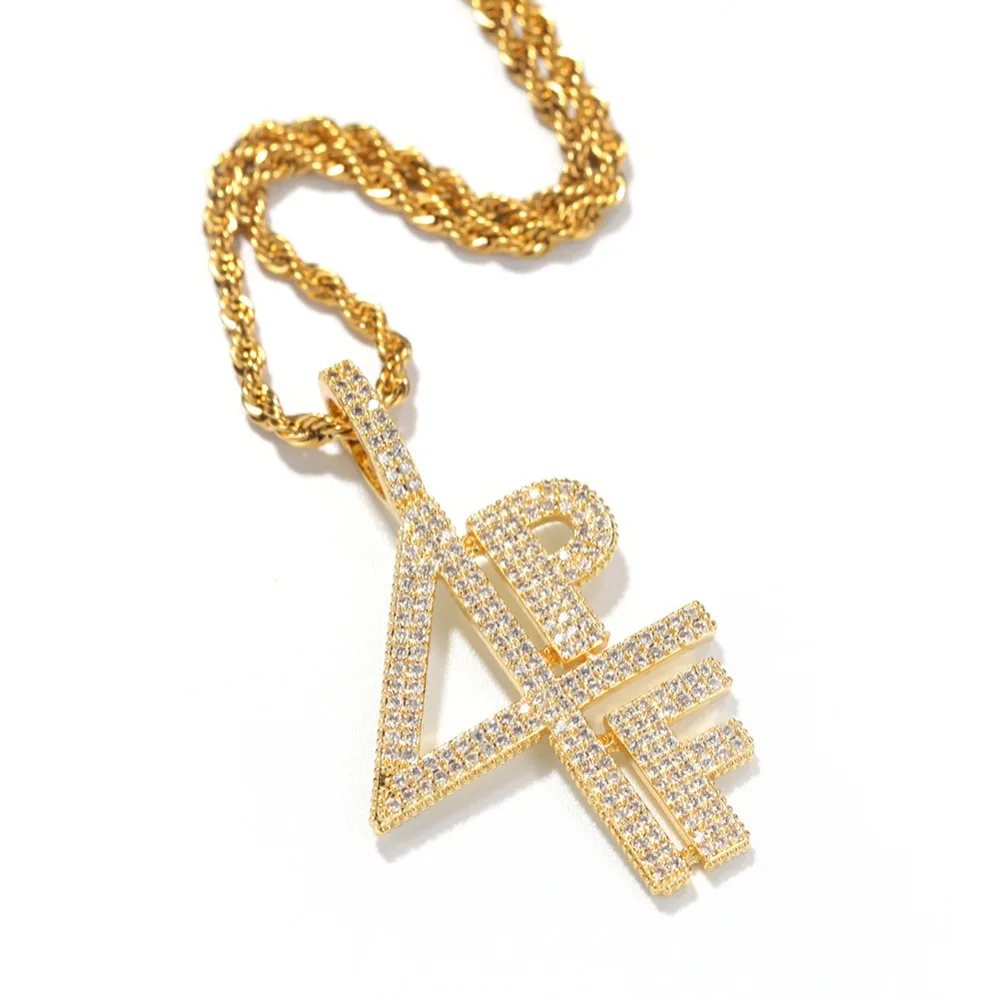Men Hip hop 4PF Letters Pendant Necklaces High quality AAA Zircon Women Hiphop pendants Necklace Charm jewelry fashion gifts
Men Hip hop 4PF Letters Pendant Necklaces High quality AAA Zircon Women Hiphop pendants Necklace Charm jewelry fashion gifts