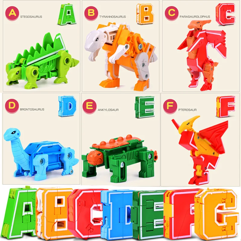 Kids English Early Learning Education Toys 26 Letters Model Building Kits Dinobots Combiner Transformation Robots Dinosaur Toy
Kids English Early Learning Education Toys 26 Letters Model Building Kits Dinobots Combiner Transformation Robots Dinosaur Toy
