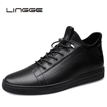 LINGGE Brand Warm Mens Winter Boots Genuine Leather Men Waterproof Rubber Snow Boots Leisure Boots England Retro Shoes Size38-45
LINGGE Brand Warm Mens Winter Boots Genuine Leather Men Waterproof Rubber Snow Boots Leisure Boots England Retro Shoes Size38-45
