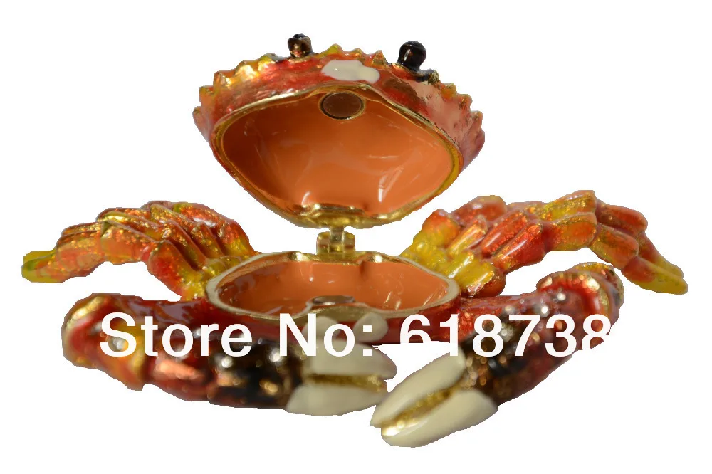 New arrival Gorgeous Golden plated crab enameled jeweled jewelry box Ring necklace Earring/Pendant Display Box
New arrival Gorgeous Golden plated crab enameled jeweled jewelry box Ring necklace Earring/Pendant Display Box