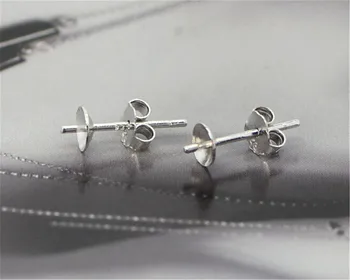 

Free Jewelry Findings 100PCS Bulk 925 Sterling Silver Ear Pin Pairs Stud Earrings 925 BACK STOPPERS Post Handmade FY-01+02