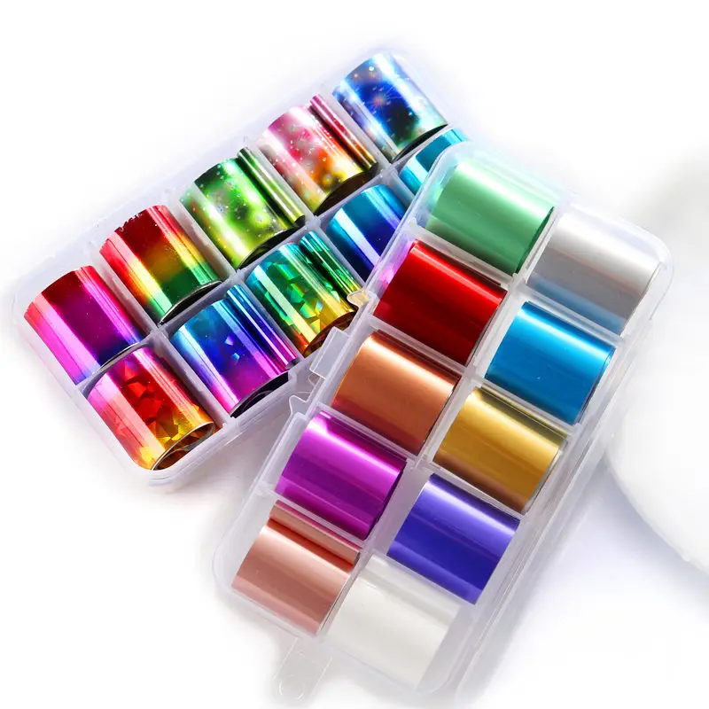 New 10pcs/box Holographic Nail Foil Set Transparent AB Color Diamond Starry Sky Nail Art Transfer Sticker Manicure 2.5*100cm
New 10pcs/box Holographic Nail Foil Set Transparent AB Color Diamond Starry Sky Nail Art Transfer Sticker Manicure 2.5*100cm