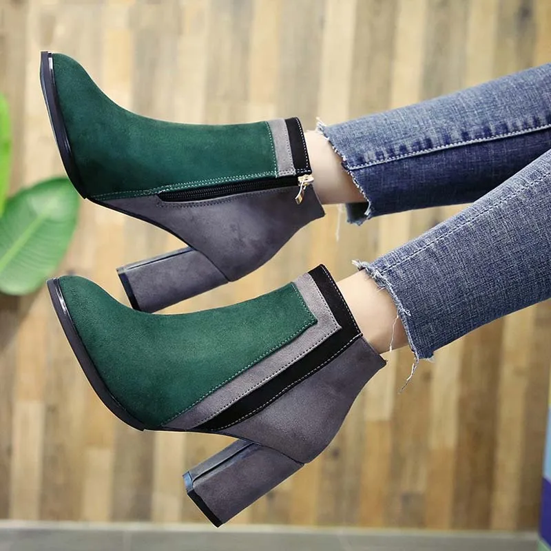 2019 newest boots women mixed color ankle boots women thick high heels Chelsea boots ladies patchwork winter martin shoes
2019 newest boots women mixed color ankle boots women thick high heels Chelsea boots ladies patchwork winter martin shoes