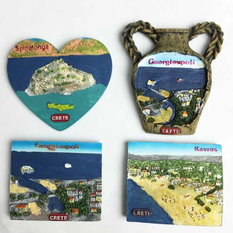 Greece Crete Kitchen Decor magnetic stick 4pcs