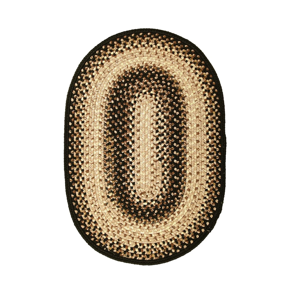 Homespice Black Mist Indoor/Outdoor Braided Rug 27 x 45 Oval - Multicolor