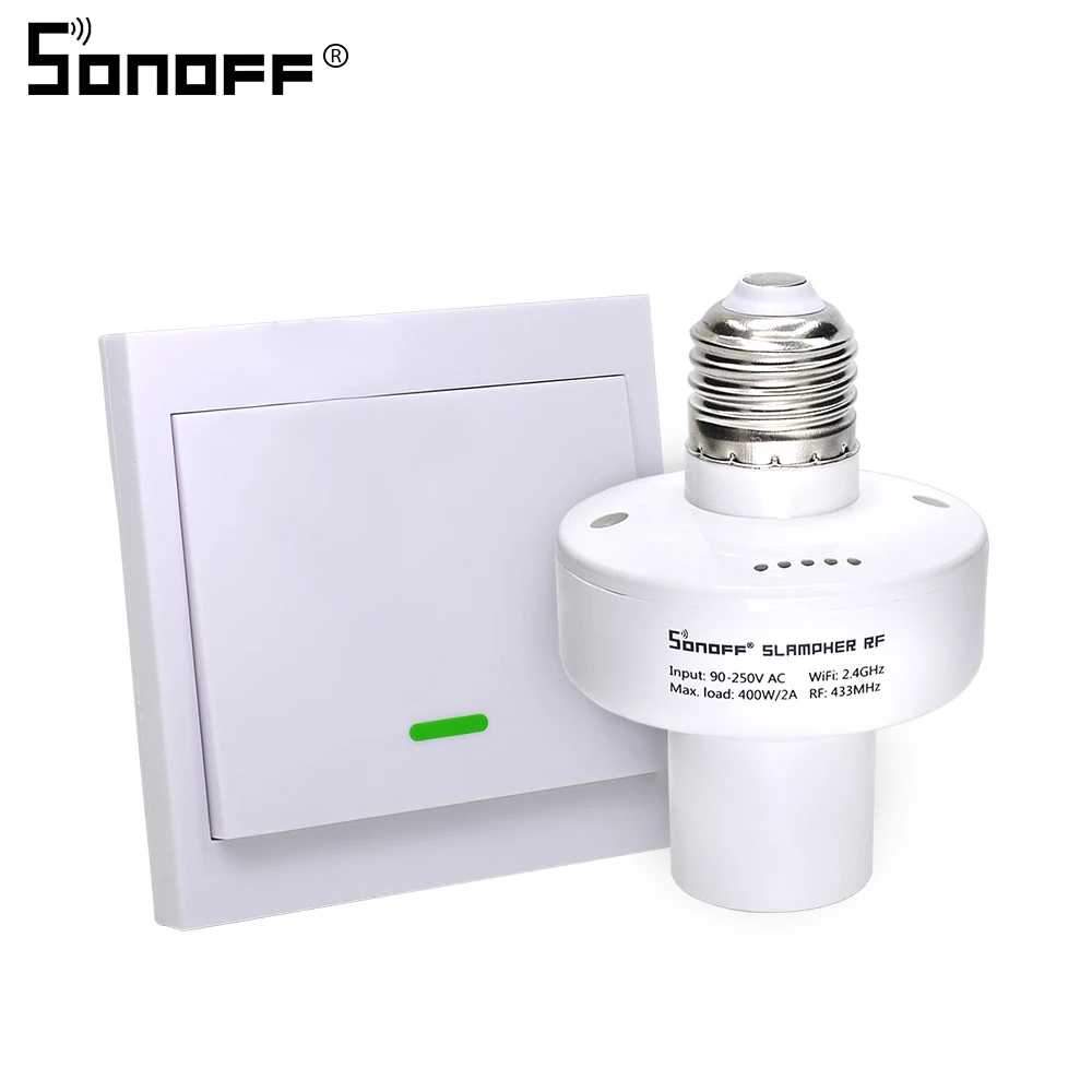 SONOFF Slampher E27 Wifi RF 433MHZ Wireless Remote Control Timing Bulb Light Lamp Holder Smart Support Google Home Alexa Nest
SONOFF Slampher E27 Wifi RF 433MHZ Wireless Remote Control Timing Bulb Light Lamp Holder Smart Support Google Home Alexa Nest