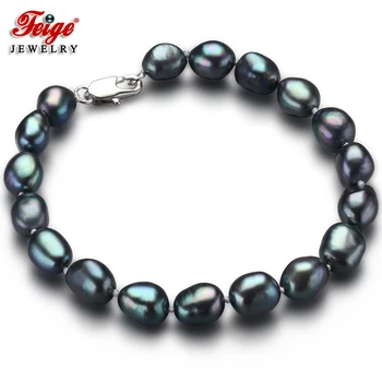 Feige Special offer Vintage Style Baroque 7-8MM Black Freshwater Cultured Pearl Strand Bracelets For Women's Fine Pearl Jewelry
Feige Special offer Vintage Style Baroque 7-8MM Black Freshwater Cultured Pearl Strand Bracelets For Women's Fine Pearl Jewelry