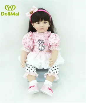 

DOLLMAI 60cm Silicone Bebes Reborn Baby Doll Toy Realistic 24'' Vinyl Newborn Princess Babies Girl Bonecas Bebes Alive Kids Toy