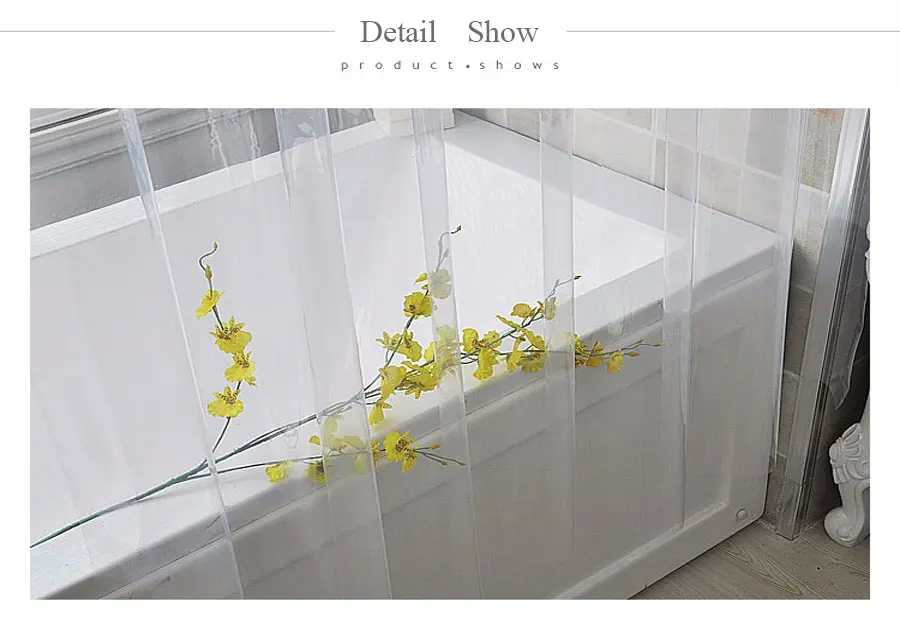 Mildew Proof thick waterproof fabric bathroom curtain 2