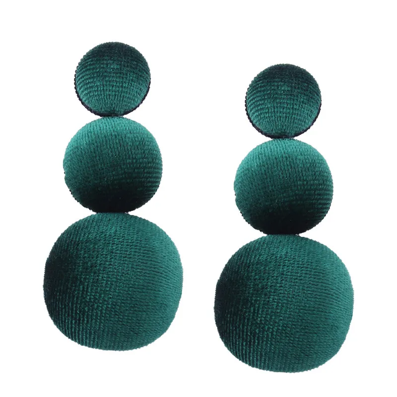 Фото 2017 Dark Green Round Shape Drop Flannel Earrings For Women Fashion Jewelry Mujer brincos Bohemia Ethnic Hanging Halloween Gifts | Украшения