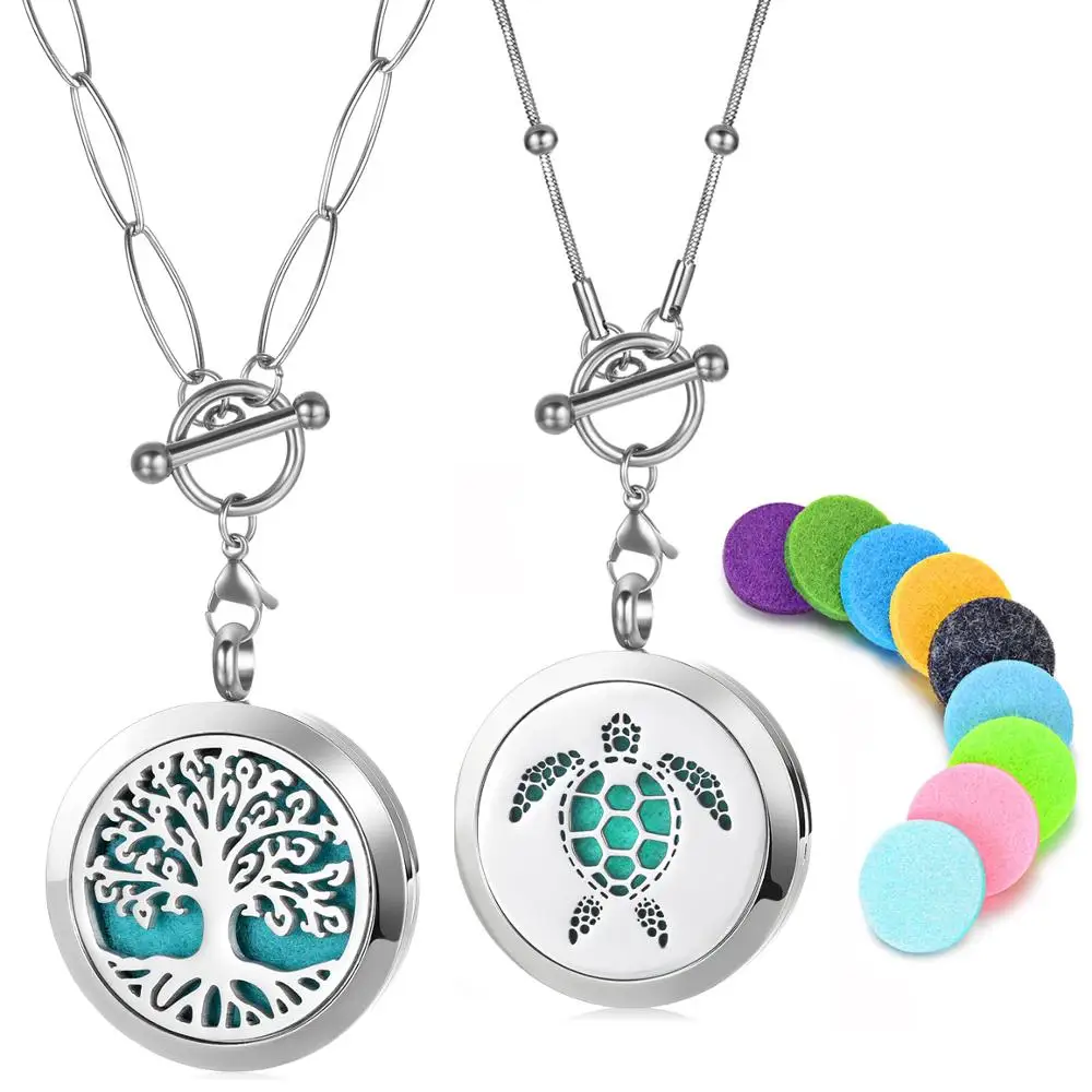 Aromatherapy Essential Oil Diffuser Locket Necklace Pendant Jewelry Stainless Steel Perfume Necklace with 10 Refill Pads VA-1030
Aromatherapy Essential Oil Diffuser Locket Necklace Pendant Jewelry Stainless Steel Perfume Necklace with 10 Refill Pads VA-1030