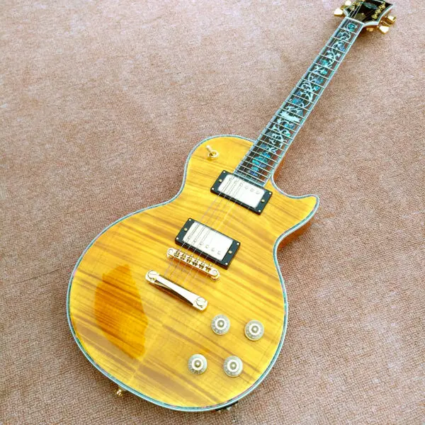 New style of high-quality electric guitar, Abalone Flower inlaid fingerboard electric guitar, maple top, free shipping
New style of high-quality electric guitar, Abalone Flower inlaid fingerboard electric guitar, maple top, free shipping